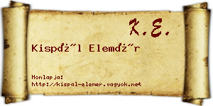 Kispál Elemér névjegykártya